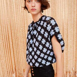 NWOT ULLA JOHNSON Bess Top Sweater in Deep in Deep Sea P $890